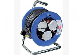 Extension Cable - brennenstuhl Socket Cable Reel 3 Way Socket 15m Black & Blue 