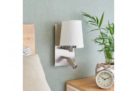 Aiden wall light, LED reading light, white, nickel