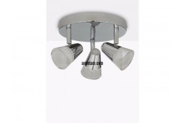 Polaris LED 3 Spotlight Bathroom Ceiling Plate, Chrome 