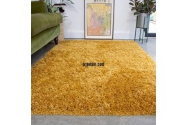 Ochre Fluffy Shaggy Shag Rug Affordable Yellow Durable Supper Soft Rugs Living Room Area Bedroom 160cm x 230cm